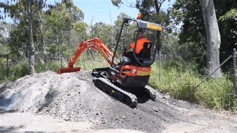 mini excavator climbing slope